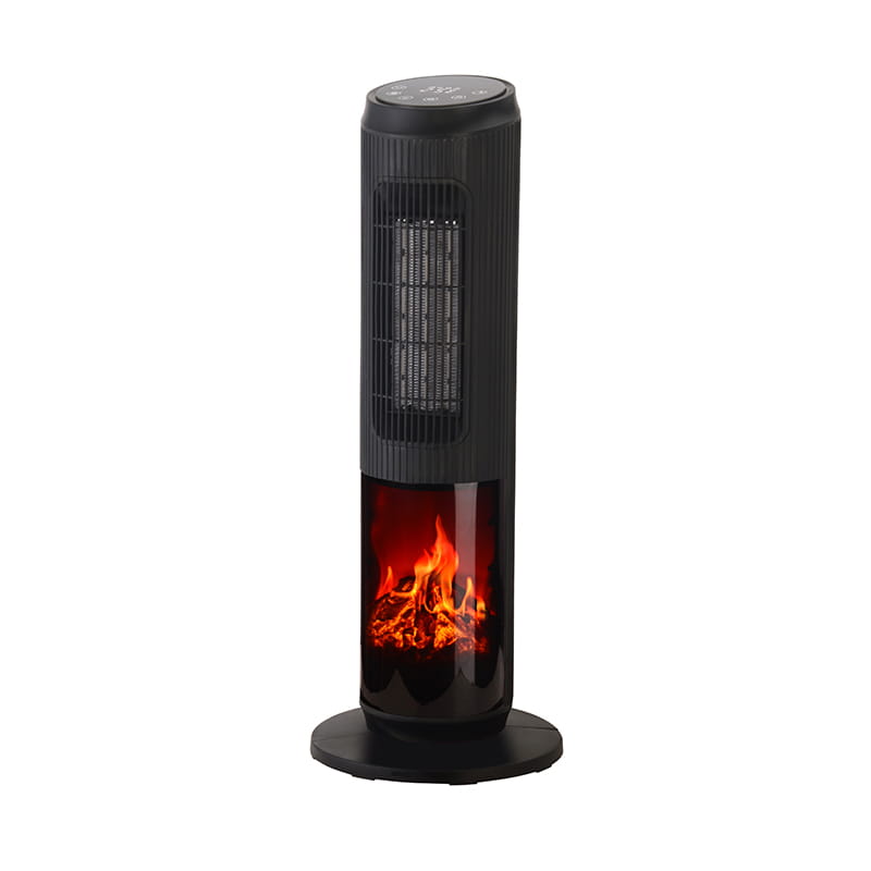 3D Flame Electric Ceramic Tower Heater na may Remote Control